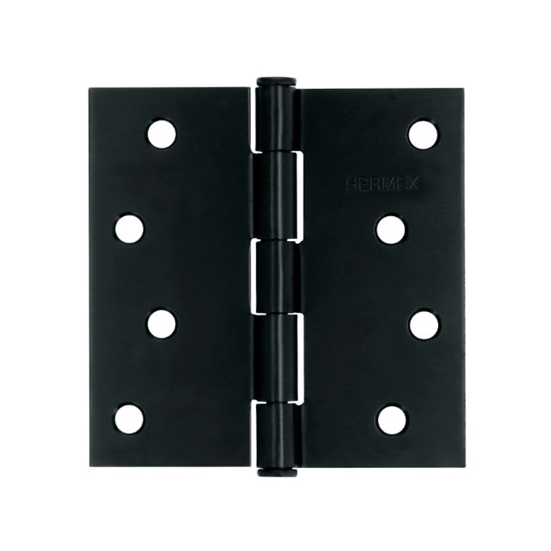  Bisagras cuadrada 4" Acero Negro Mate Capuchina CPlana 2.5mm Hermex 46709 5.084746 Bisagras cuadrada 4" Acero Negro Mate Capuch