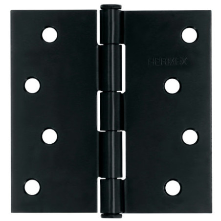  Bisagras cuadrada 4" Acero Negro Mate Capuchina CPlana 2.5mm Hermex 46709 5.084746 Bisagras cuadrada 4" Acero Negro Mate Capuch