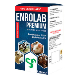  Enrolab Premium 20ml Enrofloxacina Diclofenaco Antibiotico Antiinflamatorio Inyectable, Labet 18.644068 Enrolab Premium 20ml En