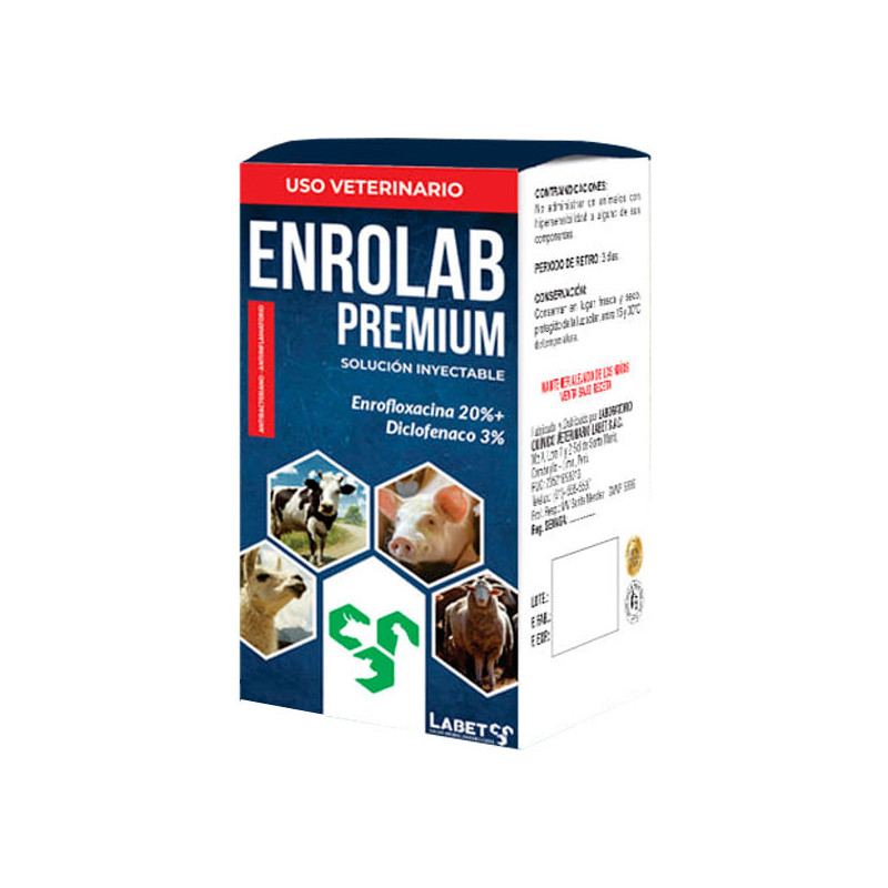 Enrolab Premium 20ml Enrofloxacina Diclofenaco Antibiotico Antiinflamatorio Inyectable, Labet 18.644068 Enrolab Premium 20ml En Enrolab Premium 20ml Enrofloxacina Diclofenaco Antibiotico Antiinflamatorio Inyectable, Labet 18.644068 Enrolab Premium 20ml En
