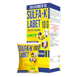  Sulfa-K Labet 10gr Caja x 50Sobres Sulfaquinoxalina Vitaminas Antibiotico Polvo Soluble 108.474576 Sulfa-K Labet 10gr Caja x 50