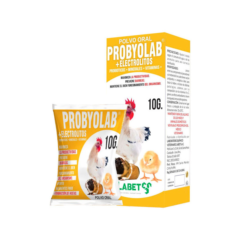 Probyolab+Electrolitos 10gr Caja x 50Sobres Probioticos Suplemento Vitaminico Polvo Soluble, Labet 105.084746 Probyolab+Electro Probyolab+Electrolitos 10gr Caja x 50Sobres Probioticos Suplemento Vitaminico Polvo Soluble, Labet 105.084746 Probyolab+Electro