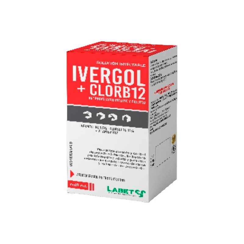  Ivergol+Clor B12 250ml Ivermectina Clorsulon VitB12 Antiparasitario Uso Veterinario Inyectable, Labet 139.830508 Ivergol+Clor B