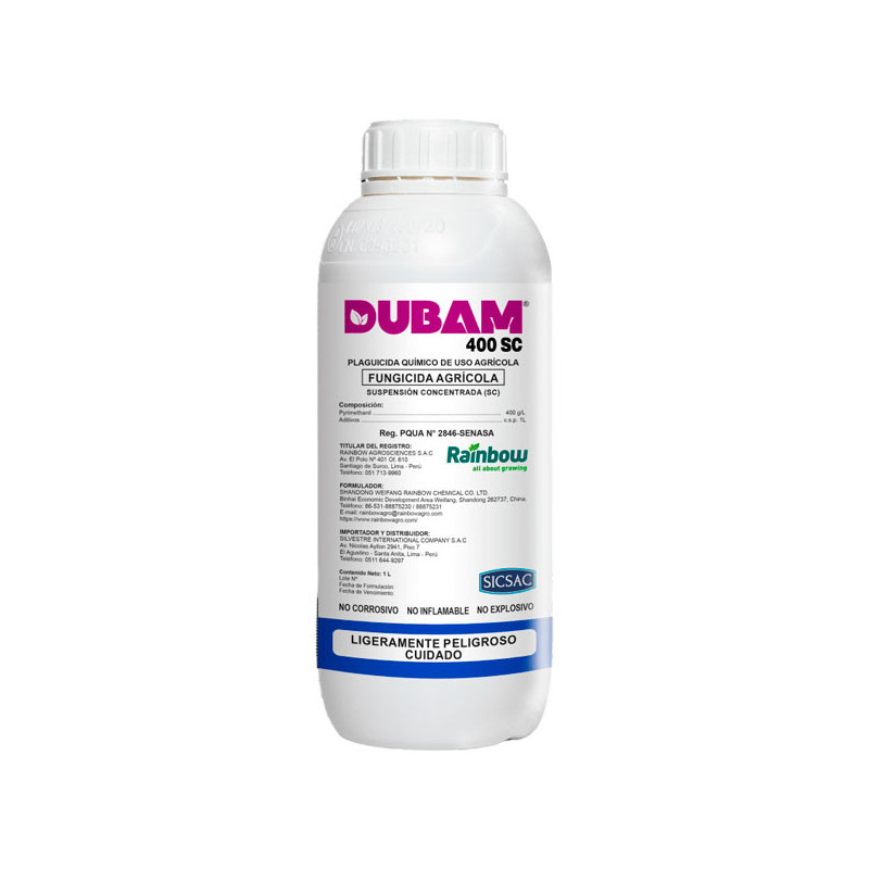 Duban 1L Pyrimethanil Fungicida Sistemico Translaminar SICompany 90.677966 Duban 1L Pyrimethanil Fungicida Sistemico Translamin Duban 1L Pyrimethanil Fungicida Sistemico Translaminar SICompany 90.677966 Duban 1L Pyrimethanil Fungicida Sistemico Translamin