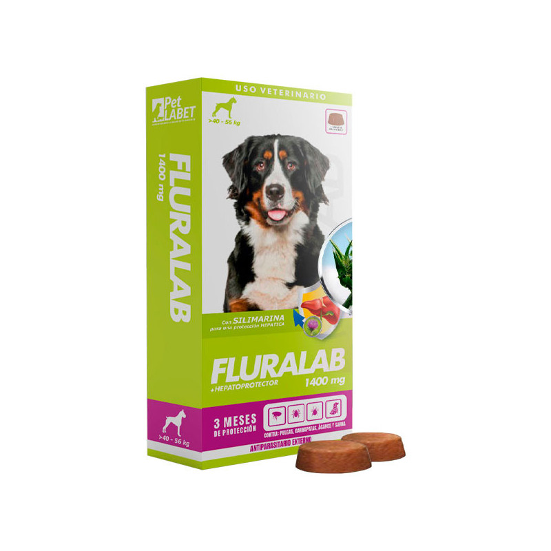 Fluralab 1400mg Perros 40Kg a 56 Hepatoprotector Antipulgas Tableta Oral, Labet 122.881356 Fluralab 1400mg Perros 40Kg a 56 Hep