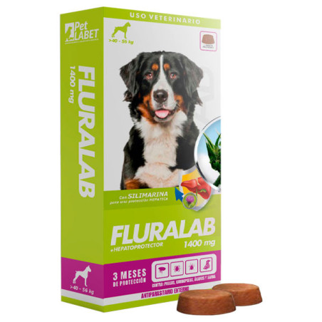  Fluralab 1400mg Perros 40Kg a 56 Hepatoprotector Antipulgas Tableta Oral, Labet 122.881356 Fluralab 1400mg Perros 40Kg a 56 Hep