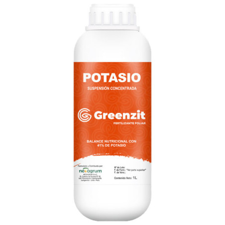  Greenzit Potasio 1L, Fertilizante en suspension concentrado sulfato de potasio, de magnesio y urea, Neoagrum 24.576271 Greenzit