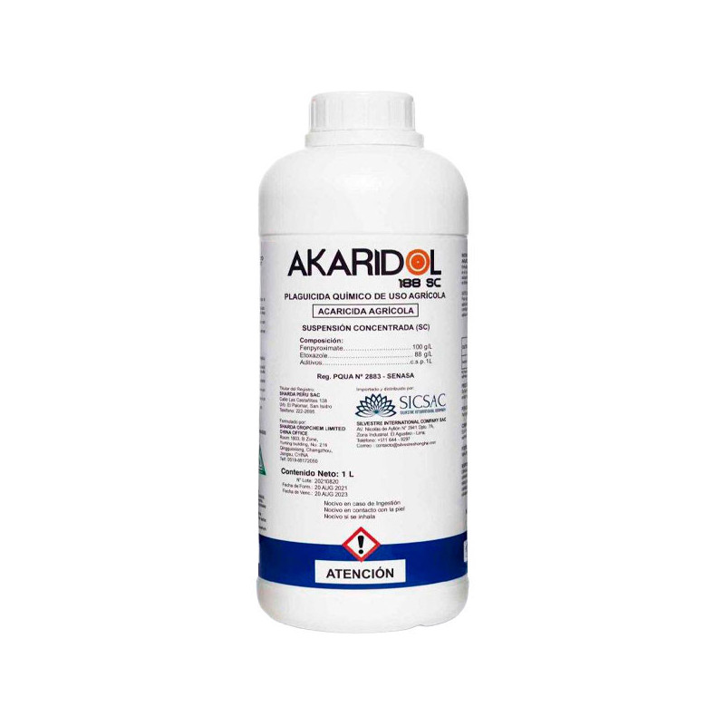  Akaridol 250ml Fenpyroximate+Etoxazole Acaricida Agricola Accion Contacto Ingestion, SICompany 84.745763 Akaridol 250ml Fenpyro