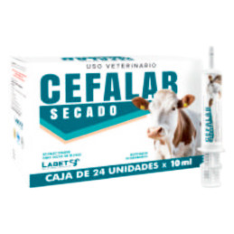  Cefalab Secado 10ml Caja x 24und Cefalexina Neomicina Cloxacilina Antibiotico Susp Intramuscular, Labet 152.542373 Cefalab Seca