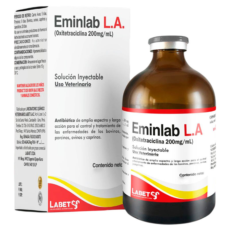 Eminlab LA 250ml Oxitetraciclina Antibiotico Inyectable, Labet 56.779661 Eminlab LA 250ml Oxitetraciclina Antibiotico Inyectabl Eminlab LA 250ml Oxitetraciclina Antibiotico Inyectable, Labet 56.779661 Eminlab LA 250ml Oxitetraciclina Antibiotico Inyectabl