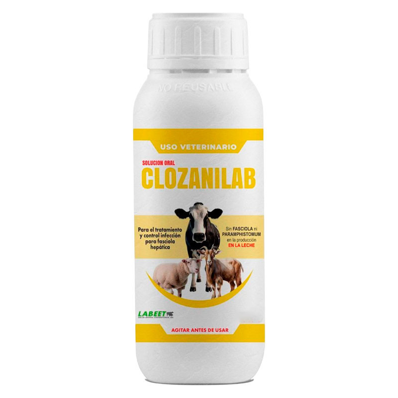  Clozanilab 250ml Oxiclozanida Antiparasitario Interno Susp Oral, Labet 41.525424 Clozanilab 250ml Oxiclozanida Antiparasitario 