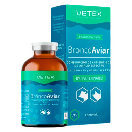  Broncoaviar 50ml Tilosina Doxiciclina Antibiotico Amplio Espectro Sol Inyectable, Vetex 22.033898 Broncoaviar 50ml Tilosina Dox