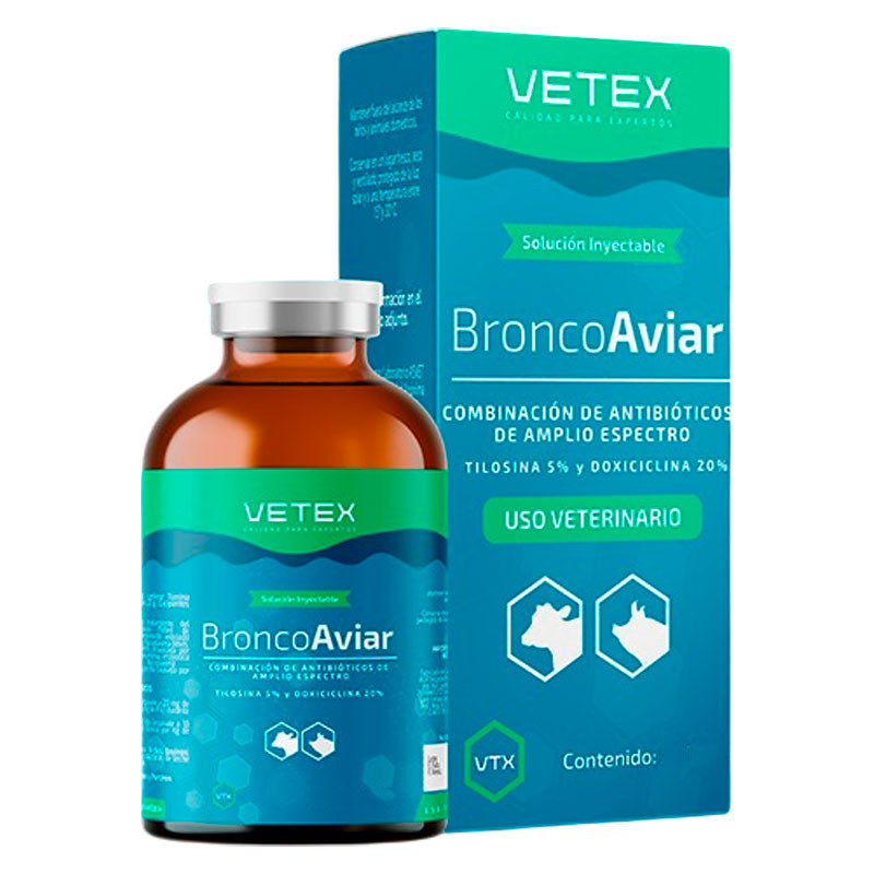Broncoaviar 50ml Tilosina Doxiciclina Antibiotico Amplio Espectro Sol Inyectable, Vetex 22.033898 Broncoaviar 50ml Tilosina Dox Broncoaviar 50ml Tilosina Doxiciclina Antibiotico Amplio Espectro Sol Inyectable, Vetex 22.033898 Broncoaviar 50ml Tilosina Dox