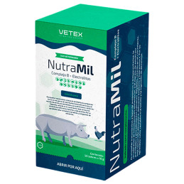  NutraMil Complejo B+Electrolitos 10gr x 50Sobres Reconstituyente Vitaminico Polvo Soluble, Vetex 50 NutraMil Complejo B+Electro
