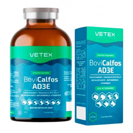  Bovicalfos AD3E 50ml Recalcificante Reconstituyente Vitaminico Emulsion Inyectable, Vetex 17.79661 Bovicalfos AD3E 50ml Recalci
