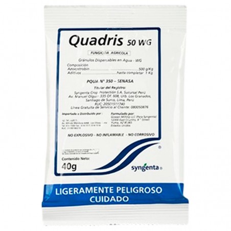  Quadris 40gr Caja X 15Sobres Azoxystrobin Fungicida Agricola Sistemico, Syngenta 244.067797 Quadris 40gr Caja X 15Sobres Azoxys