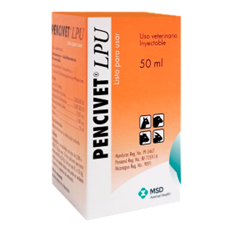 Pencivet LPU 50ml Bencilpenicilina Antibiotico Antiinflamatorio Sol Inyectable, Intervet 55.932203 Pencivet LPU 50ml Bencilpeni Pencivet LPU 50ml Bencilpenicilina Antibiotico Antiinflamatorio Sol Inyectable, Intervet 55.932203 Pencivet LPU 50ml Bencilpeni