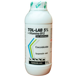  Tol-Lab 5% 1L Toltrazuril+Vitamina B12 Coccidicida Sol Oral, Labet 138.135593 Tol-Lab 5% 1L Toltrazuril+Vitamina B12 Coccidicid