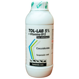  Tol-Lab 5% 500ml Toltrazuril+Vitamina B12 Coccidicida Sol Oral, Labet 77.966102 Tol-Lab 5% 500ml Toltrazuril+Vitamina B12 Cocci