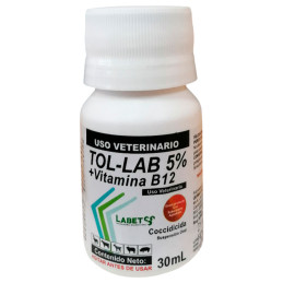 Tol-Lab 5% 30ml Toltrazuril+Vitamina B12 Coccidicida Sol Oral, Labet 15.254237 Tol-Lab 5% 30ml Toltrazuril+Vitamina B12 Coccidi