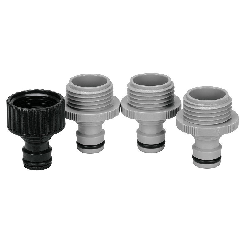  Conector Adaptador Sistema Click Repuesto, Entrada 3/4", Incluye 3 Conectores Machos y 1 Conector Hembra, SET-4AD 12730 Truper 