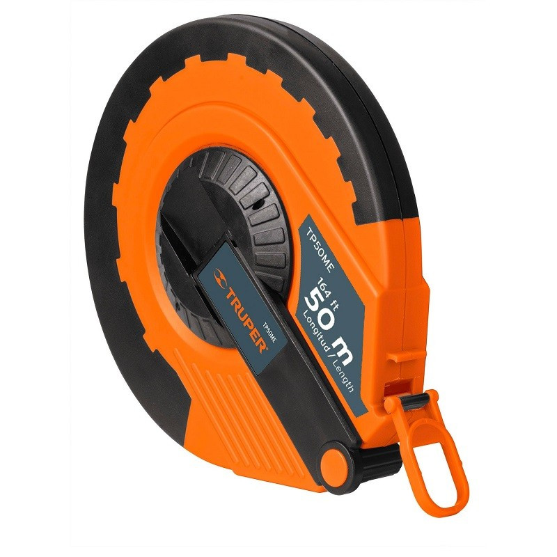  Wincha Fibra de Vidrio Carcasa Plastica 50 Metros, Carcasa ABS Cubierta con TPR, TP50ME 12640 Truper 50.847458 Wincha Fibra de 