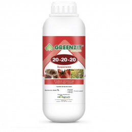 Greenzit 20-20-20 1L, Fertilizante foliar con (N-P-K) (Mg, Fe, Zn, Cu, Mn, B, Co, Mo), Neoagrum
