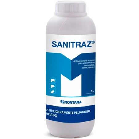  Sanitraz 1L, Amitraz, Antiparasitario Externo, Contro Garrapatas, Sarna, Piojos, Montana 104.237288 Sanitraz 1L, Amitraz, Antip