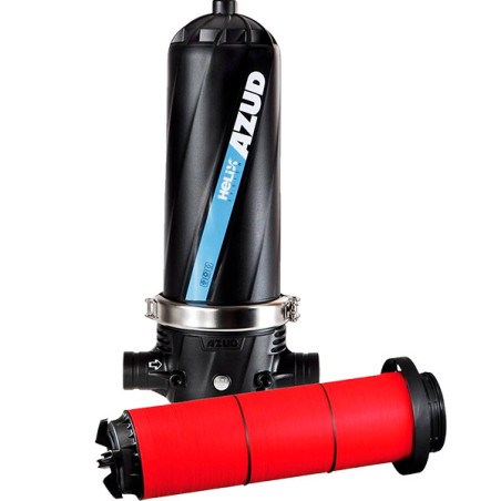  Filtro de Agua Helix System PP 3", M-3NA NPT Hidrociclonico 130micrones 120Mesh Anillos Ranurado, Abrazadera Metal, Azud 563.55