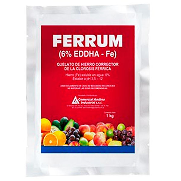 Ferrum 6% 5Kg, Quelato EDDHA de Hierro, Fertilizante Solido Microgranulado Soluble, FSA