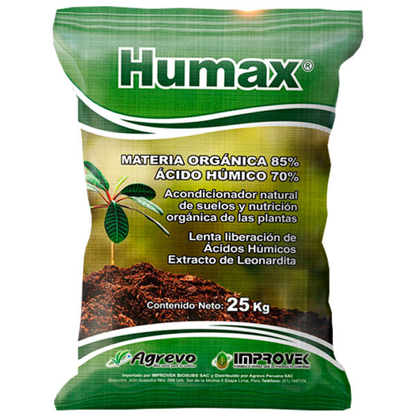 Humax 25Kg, Acido Humico 70% Gr, Fertilizante Granular, Agrevo
