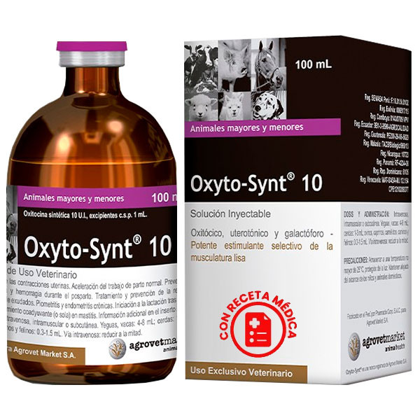 Oxyto-Synt 10 100ml Frasco Cajax12, Oxitocico Uterotonico Galactoforo Inyectable, Agrovet