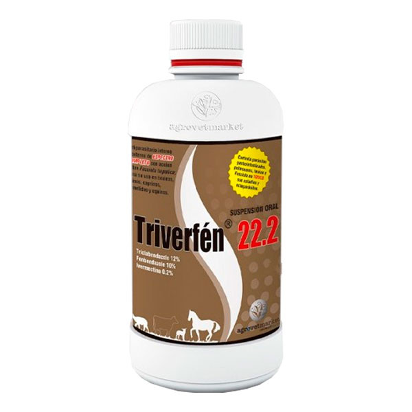 Triverfen 22.2 500ml, Antiparasitario Espectro Completo supension Oral, Agrovet