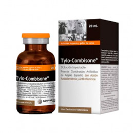 Tylo-Combisone 20ml, Antibiotico Antiinflamatorio Antihistaminico Inyectable, Agrovet
