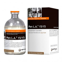 Pen LA 15/15 100ml, Antibiotico Penicilanica Larga accin Inyectable, Agrovet