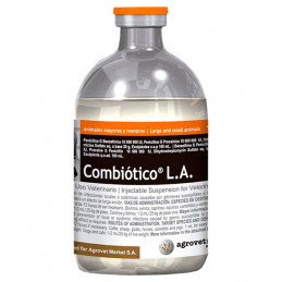 Combiotico LA 100ml, Antibiotico mediano espectro larga accion Inyectable, Agrovet