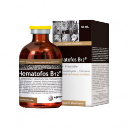 Hematofos B12 50ml, Estimulante multivitaminico Inyectable, Agrovet