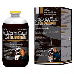 Calcio para Vacas del Dr. Calderon 500ml, Calcificante Mineralizante Energetico Inyectable, Agrovet