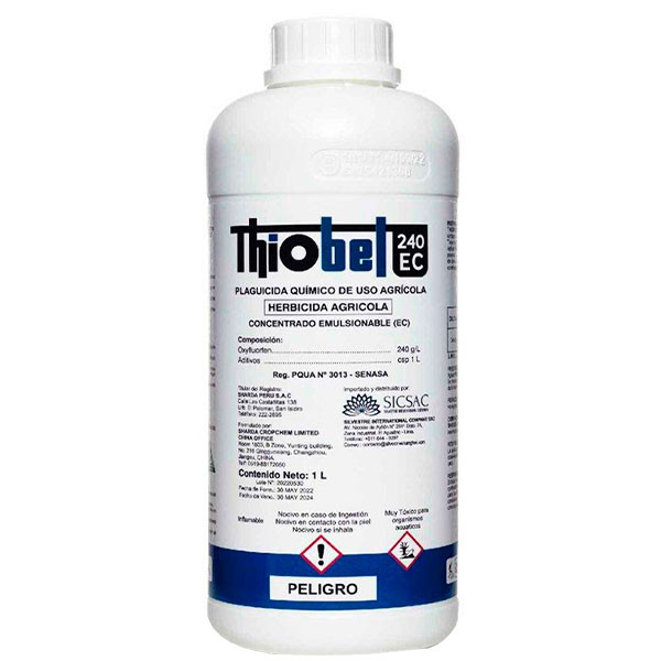 Thiobel 250ml, Oxyfluorfen Herbicida Pre-emergente efecto residual, SICompany