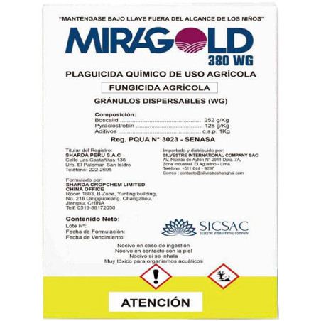 Miragold 124gr, Boscalid+Pyraclostrobin Fungicida Accion Sistemico Inhibidor, SICompany